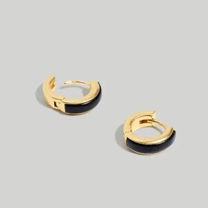 New MADEWELL Darkstone Huggie Hoop Earrings in Onyx Multi